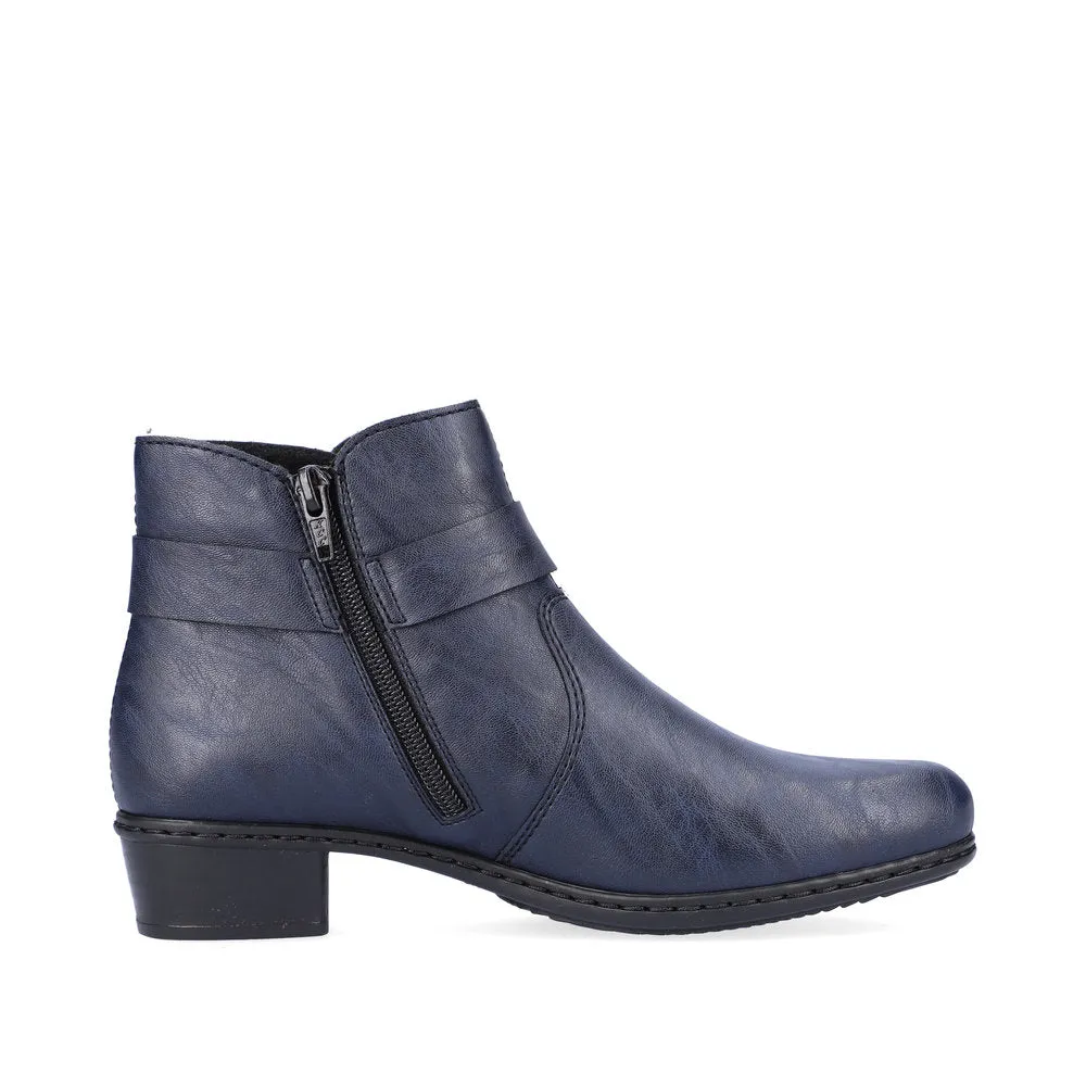 Ladies Rieker Ankle Boots Navy Soft Low Heel Y0775-14 sale