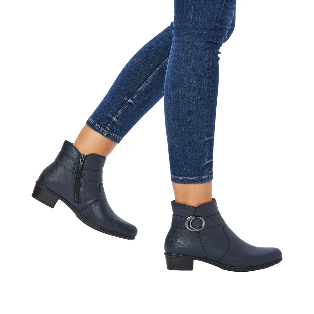 Ladies Rieker Ankle Boots Navy Soft Low Heel Y0775-14 sale