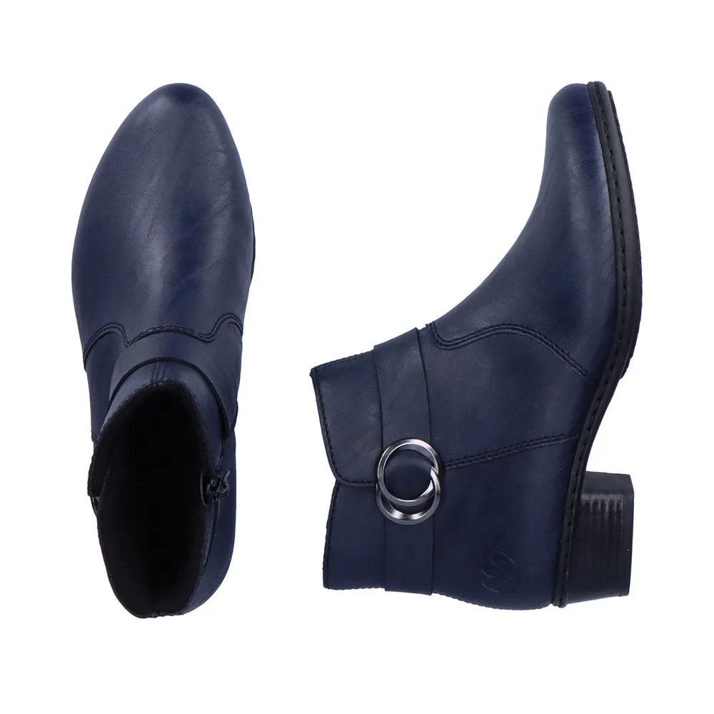 Ladies Rieker Ankle Boots Navy Soft Low Heel Y0775-14 sale