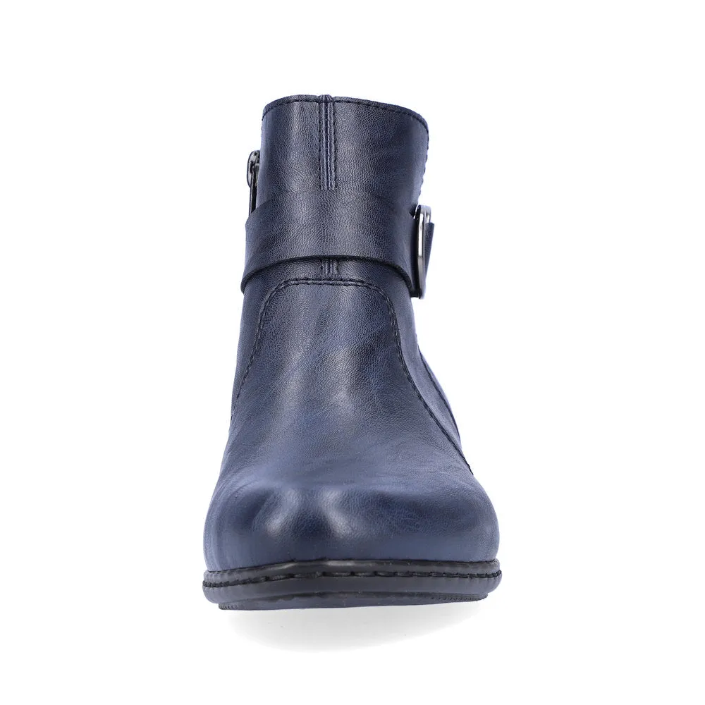 Ladies Rieker Ankle Boots Navy Soft Low Heel Y0775-14 sale