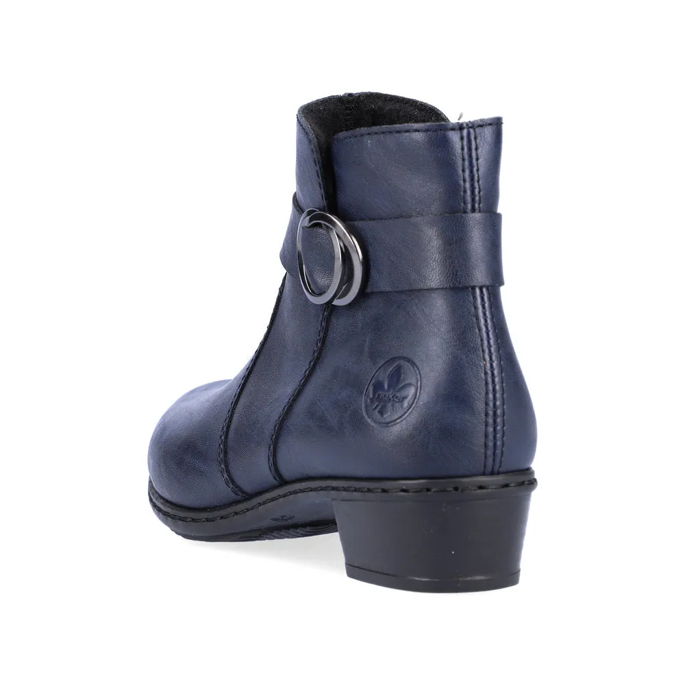 Ladies Rieker Ankle Boots Navy Soft Low Heel Y0775-14 sale