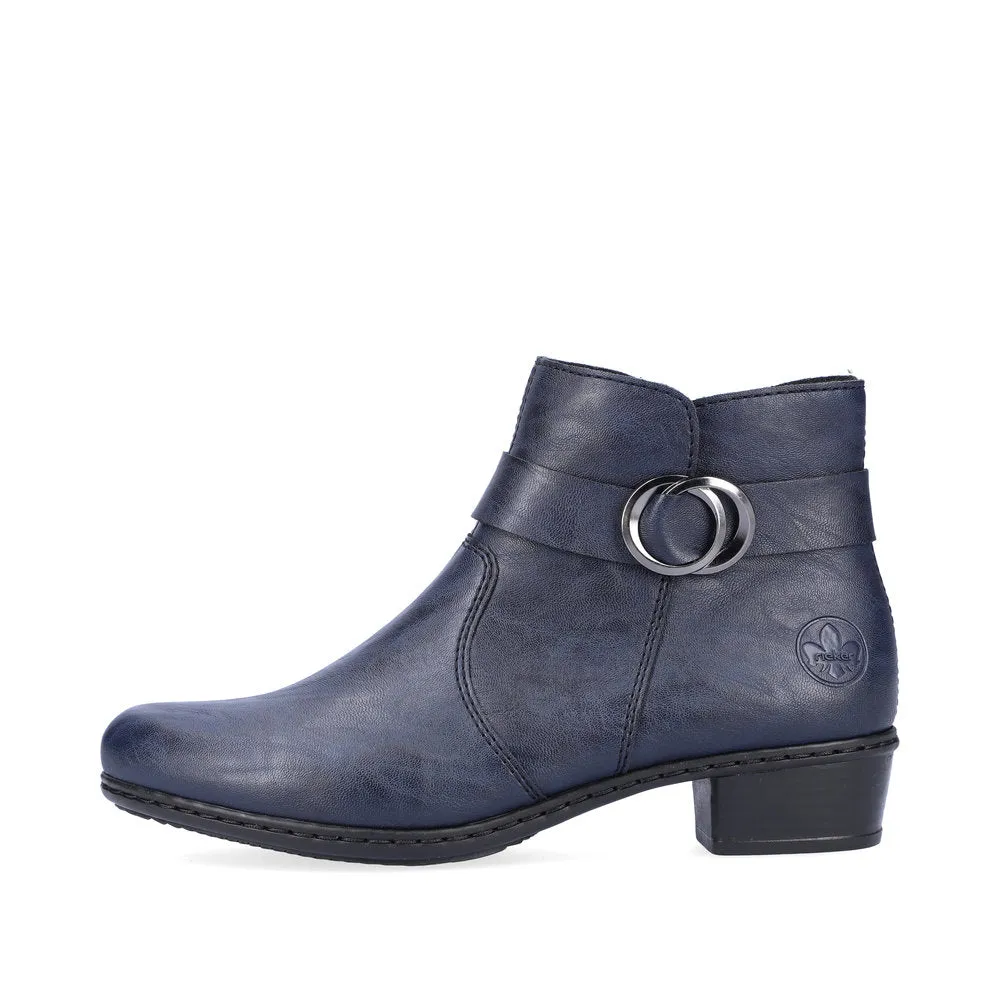Ladies Rieker Ankle Boots Navy Soft Low Heel Y0775-14 sale