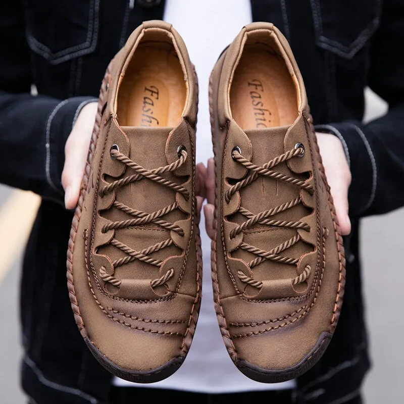 Men's Split Leather Flat Shoes