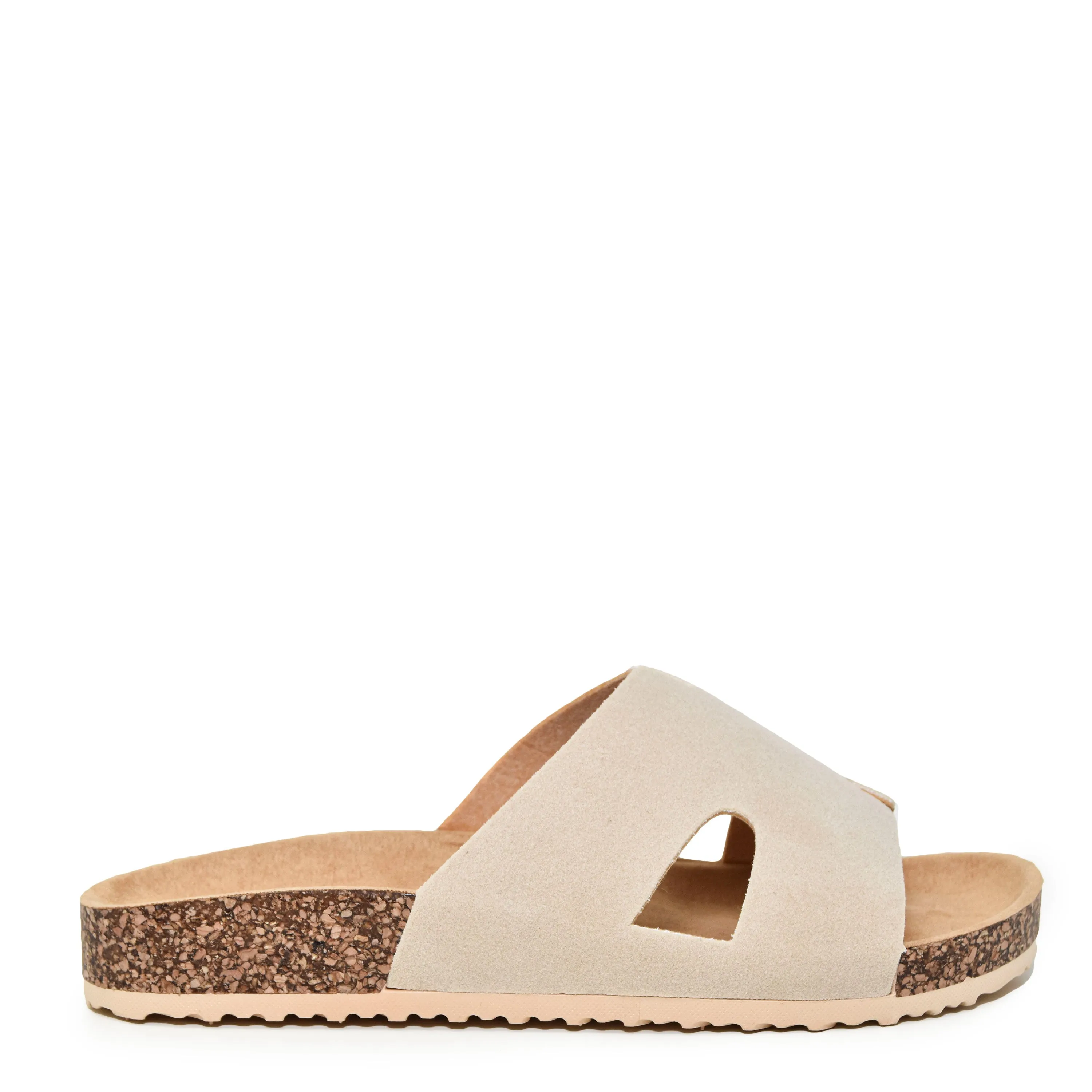 MICHIKO-102 Cork Resort Slip On Slide Sandals