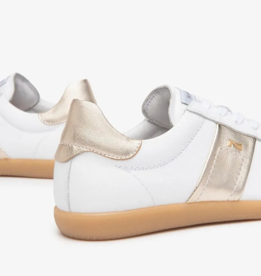 NeroGiardini white and gold retro sneakers