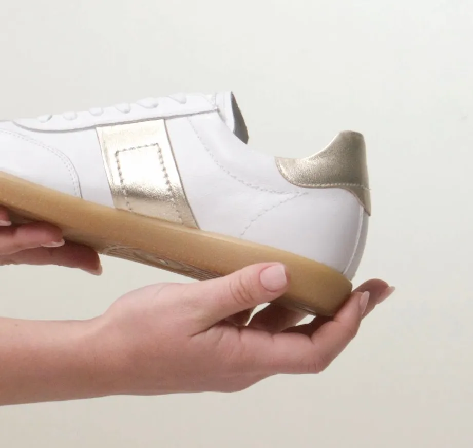 NeroGiardini white and gold retro sneakers
