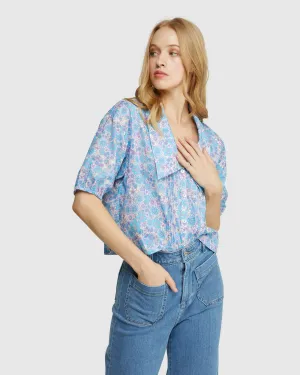 Raleigh Cotton Retro Floral Top