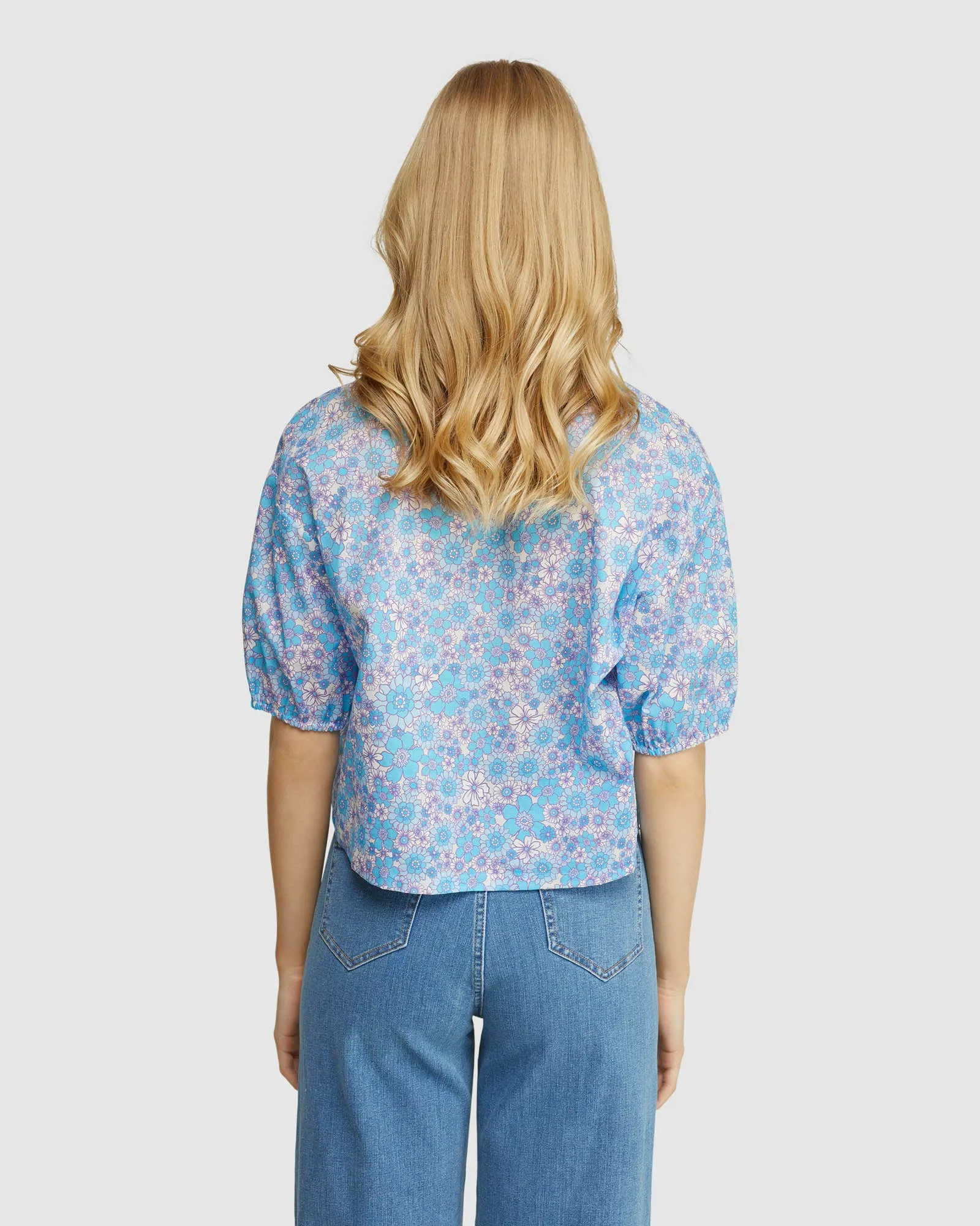 Raleigh Cotton Retro Floral Top