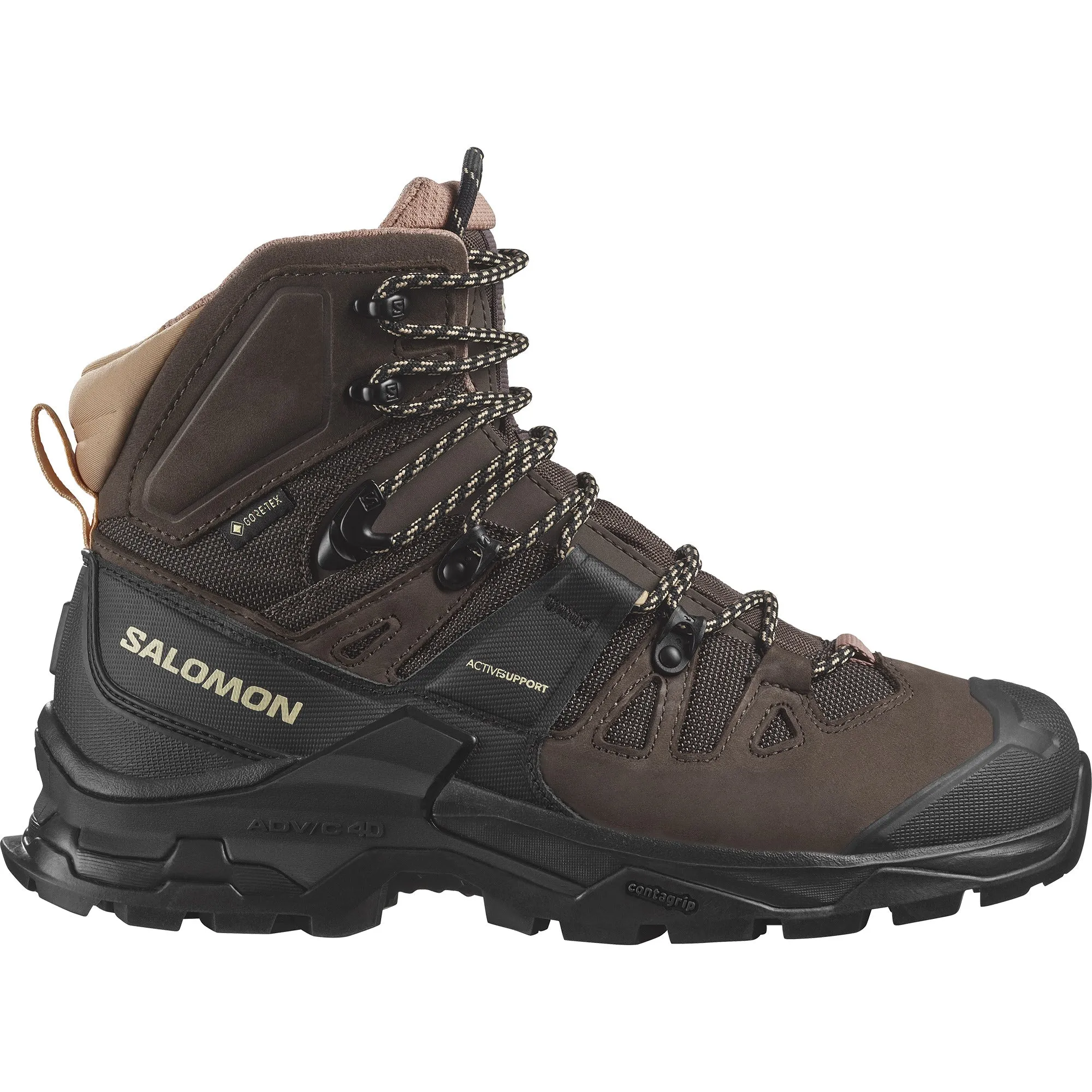 Salomon Quest 4 Gore-Tex Womens Leather Hiking Boots - Brown/Black/Cork