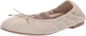 Sam Edelman Felicia Natural Leather Slip On Rounded Toe Bow Detail Ballet Flats