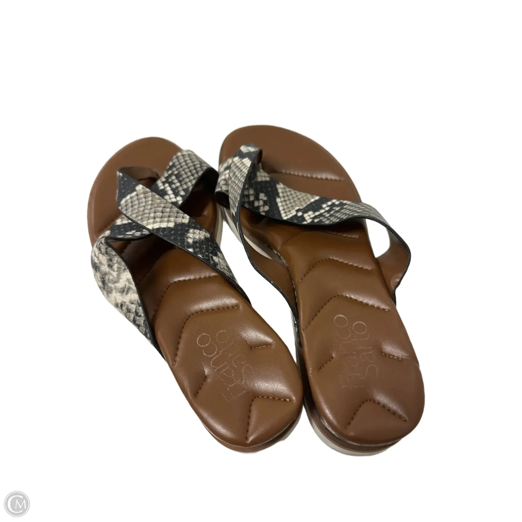 Sandals Flats By Franco Sarto In Snakeskin Print, Size: 8