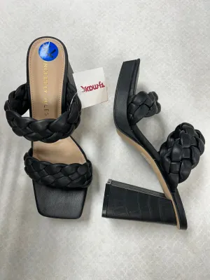 Sandals Heels Block By Clothes Mentor In Black, Size:7.5