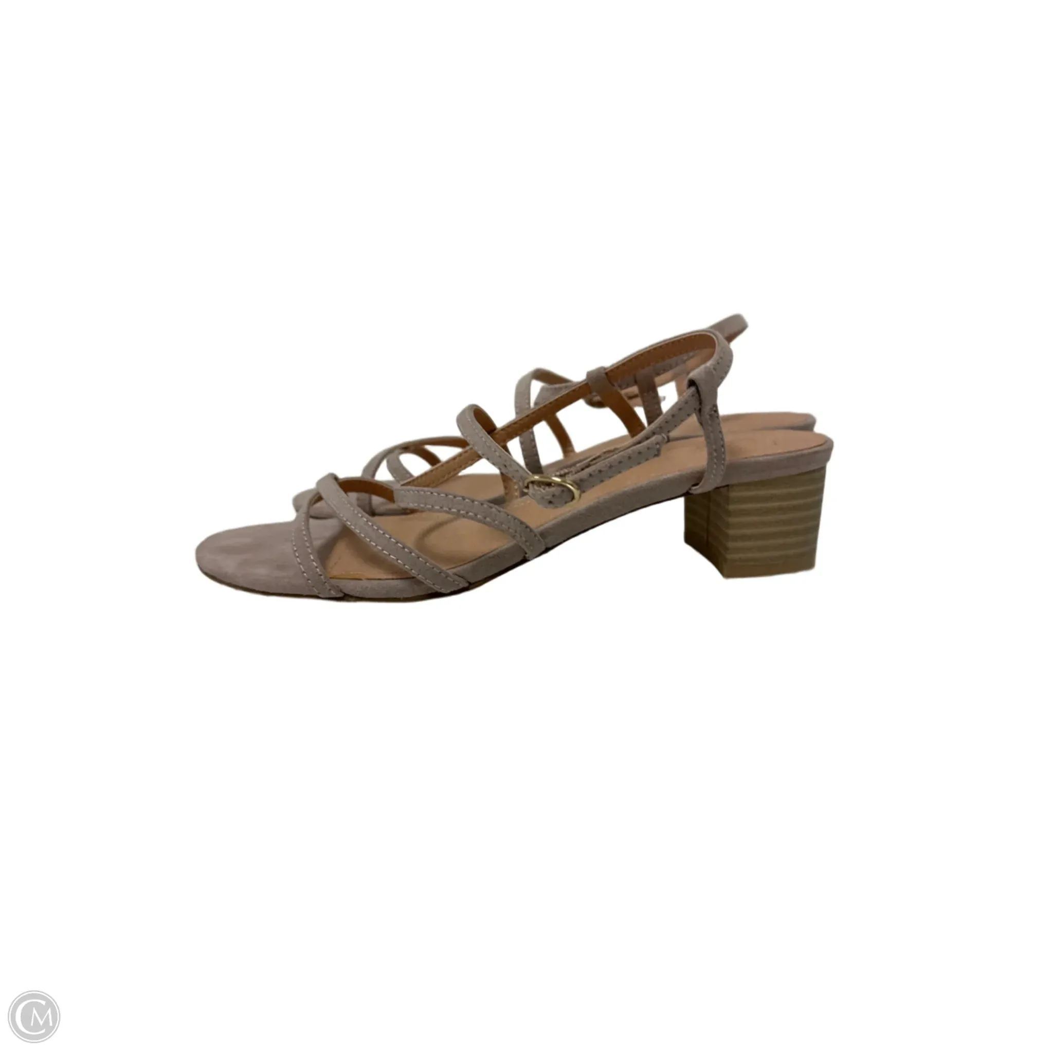 Sandals Heels Block By Loft In Grey, Size: 7.5
