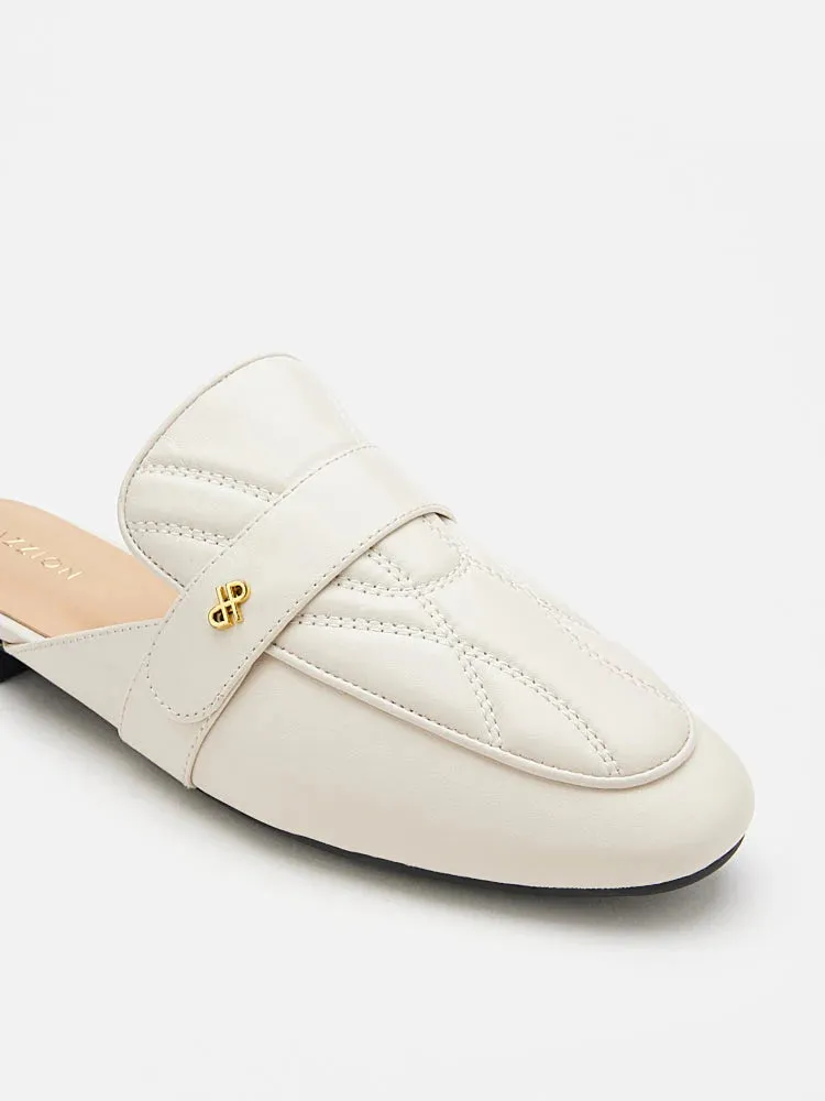 Sara Gold Accent Quilted Mules