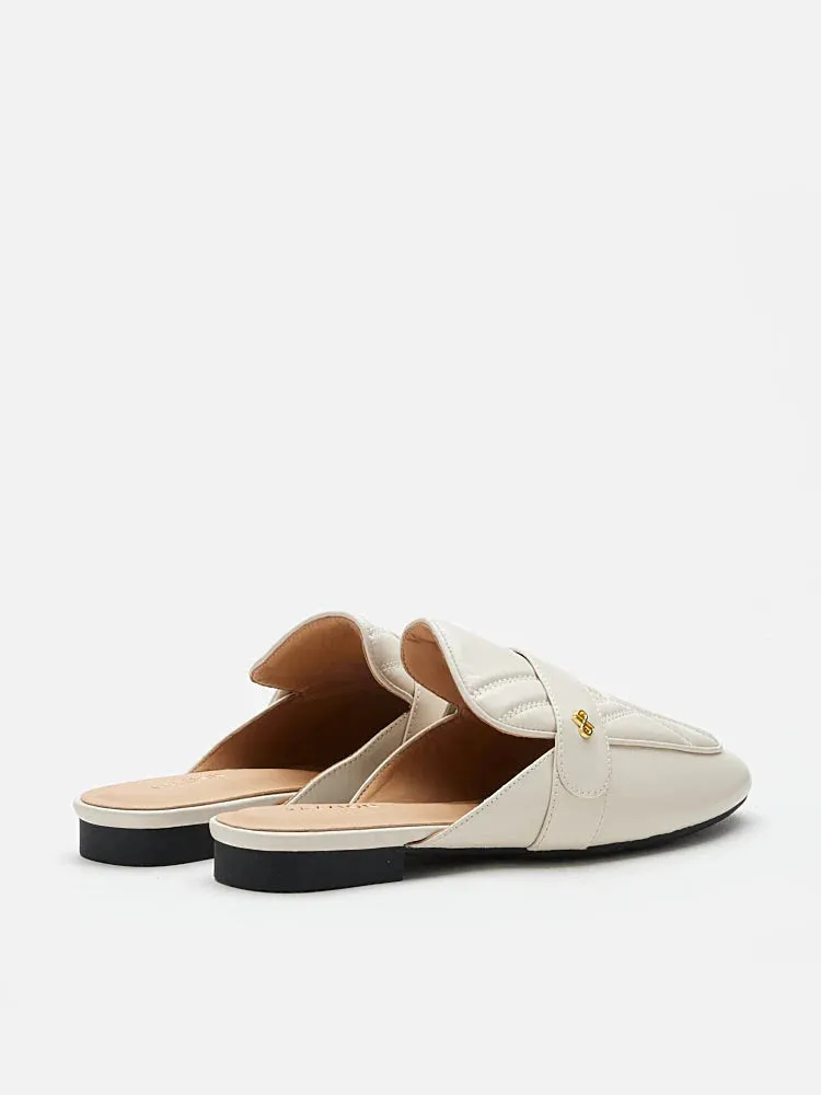 Sara Gold Accent Quilted Mules