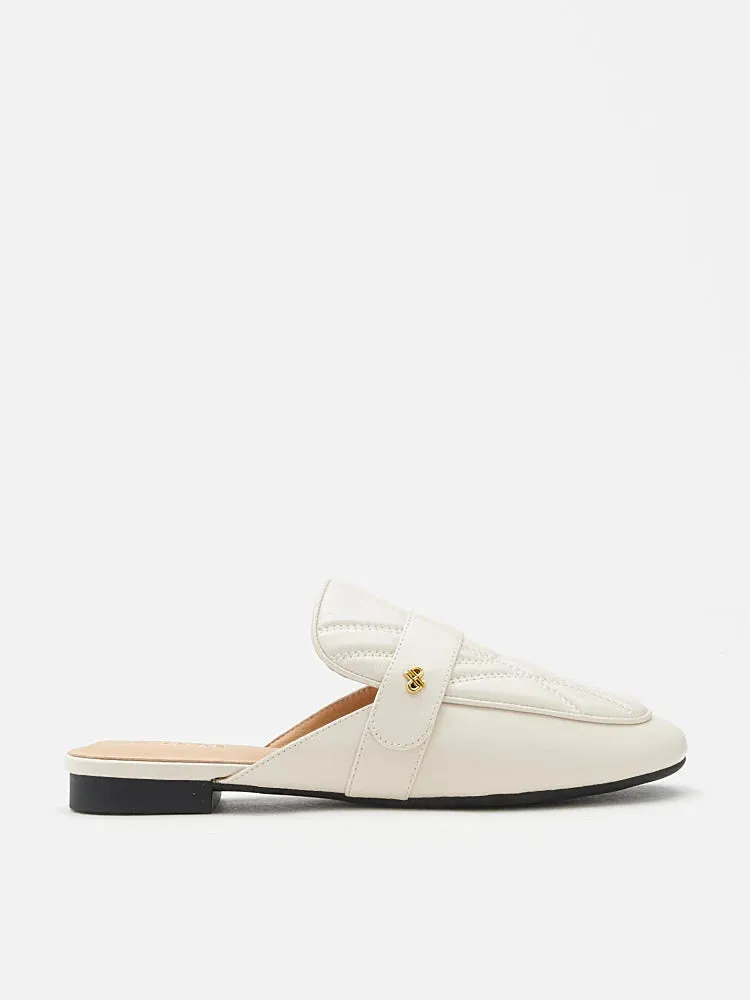 Sara Gold Accent Quilted Mules