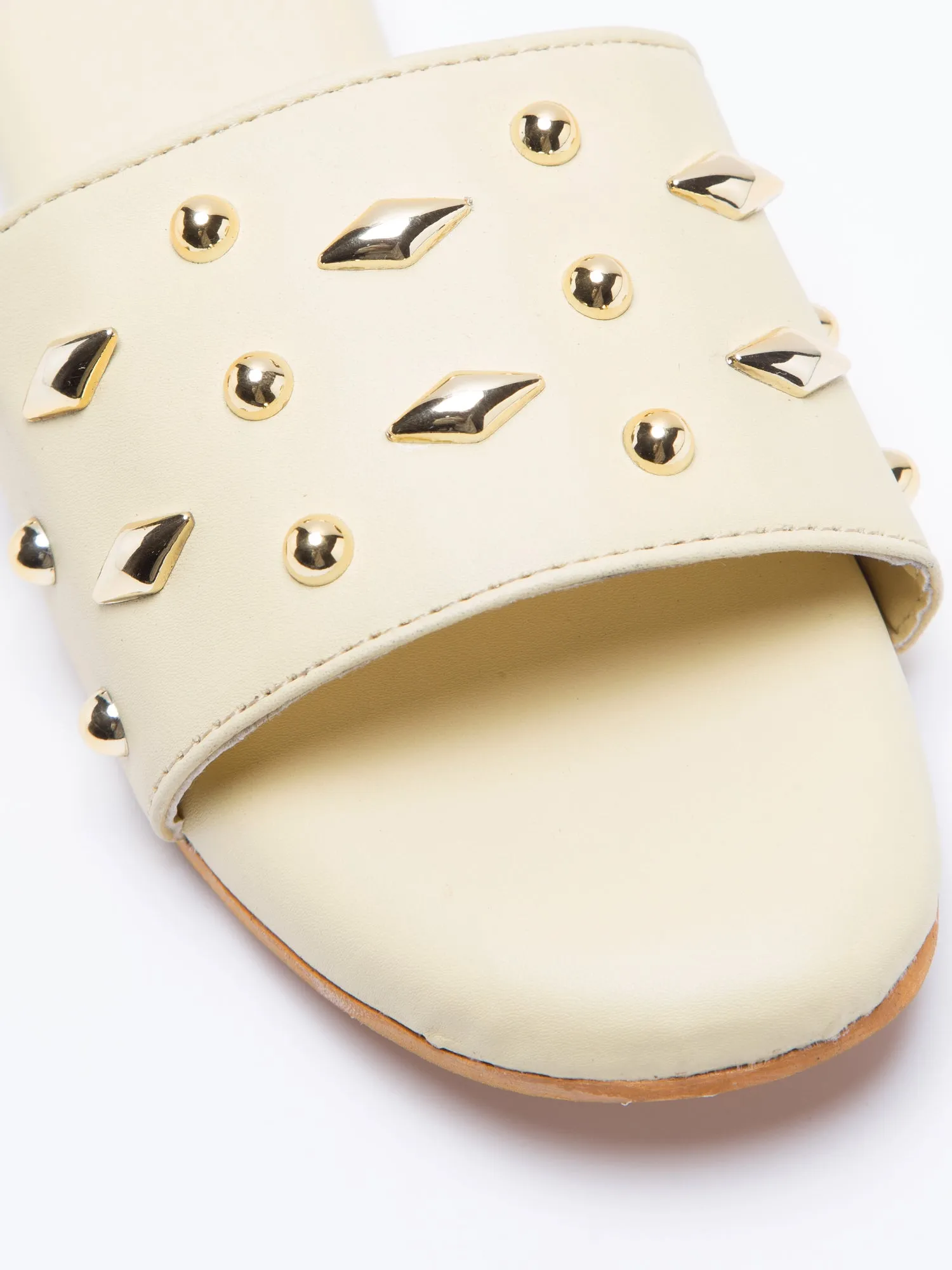Sleek Studded Yellow Flats