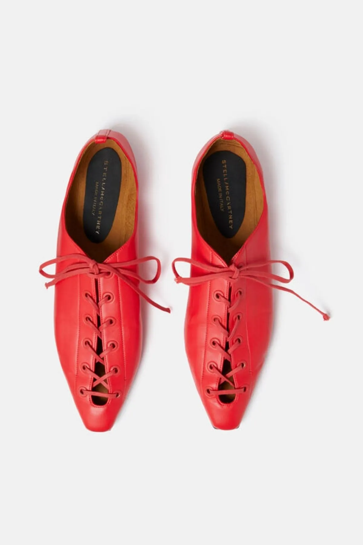 Stella McCartney Terra Laced Alter Mat Ballerina Flats - Red