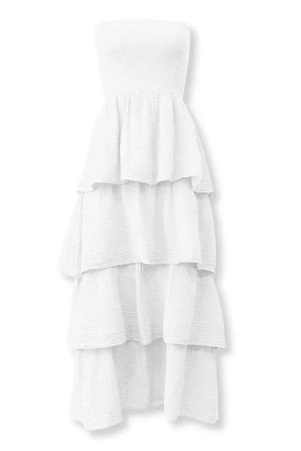 Strapless Tier Maxi Dress