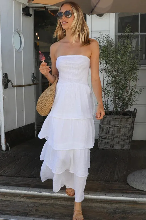Strapless Tier Maxi Dress