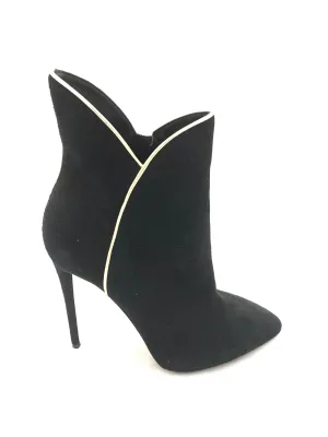 Suede Shoeboots with Gold Piping