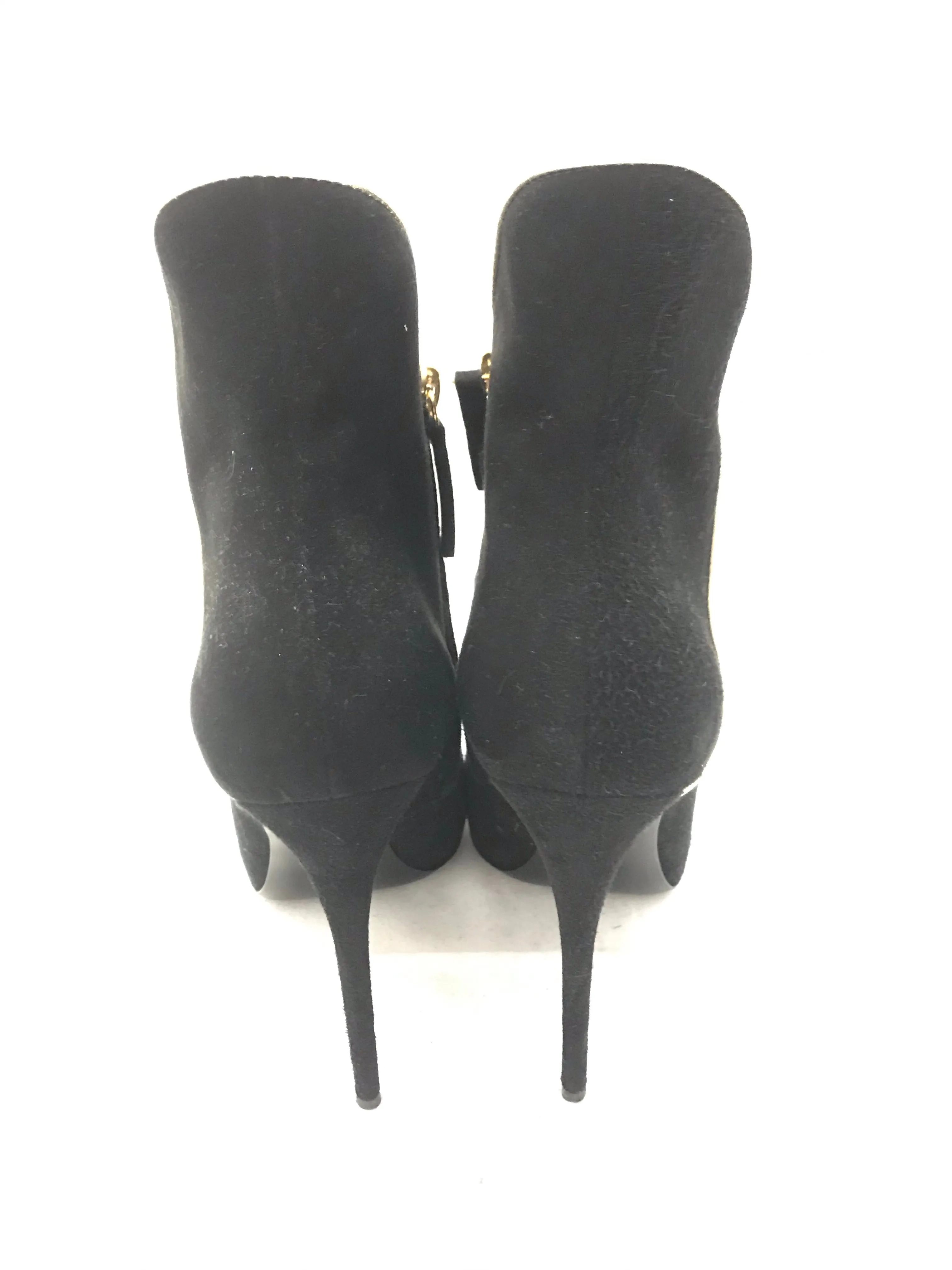 Suede Shoeboots with Gold Piping