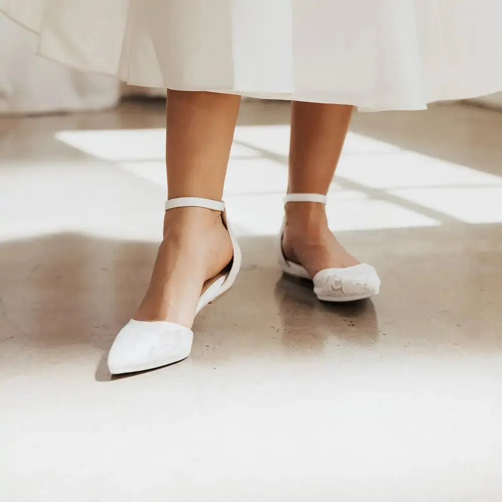 The D'Orsay - White Satin Lace   Stiletto Heel Kit 4 White