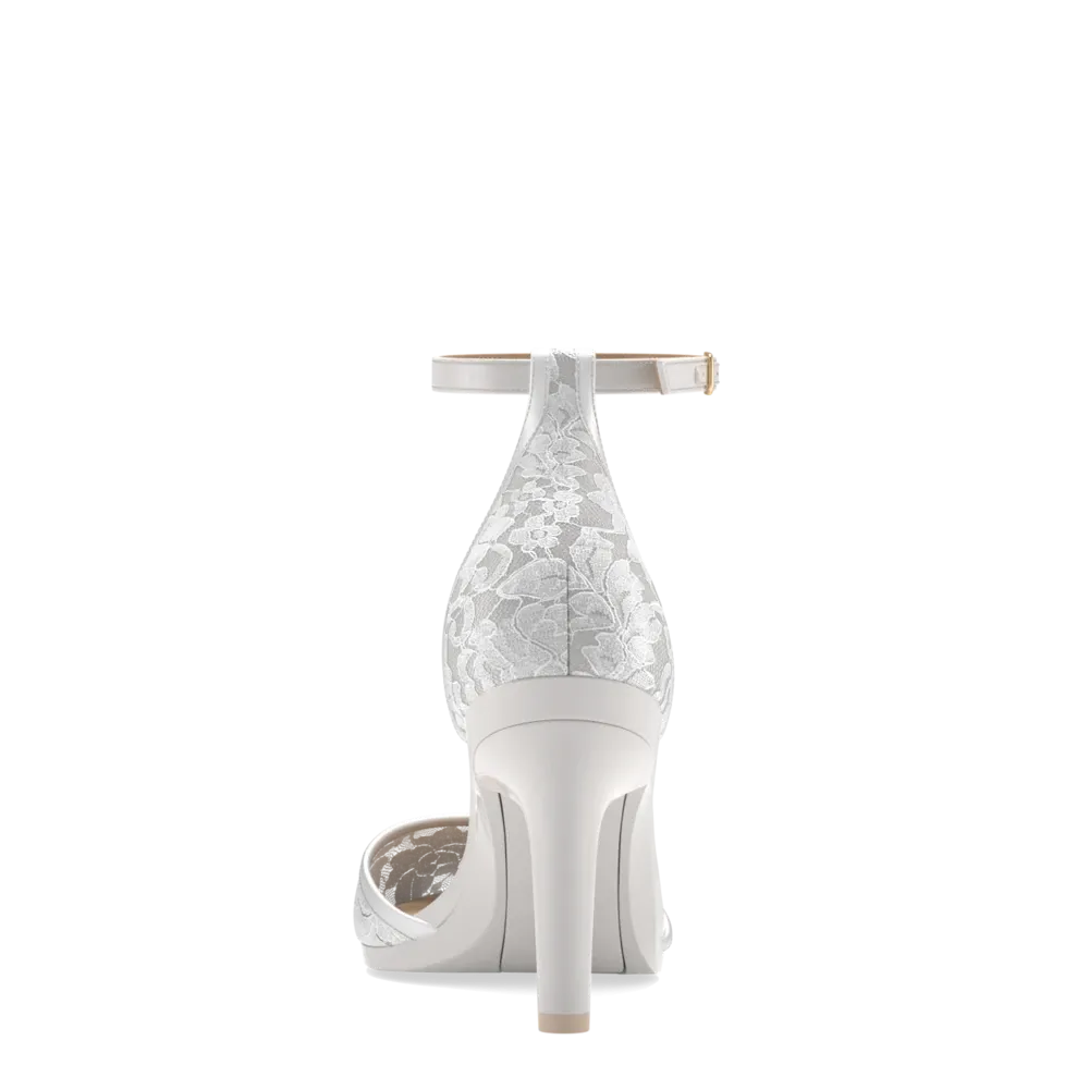 The D'Orsay - White Satin Lace   Stiletto Heel Kit 4 White