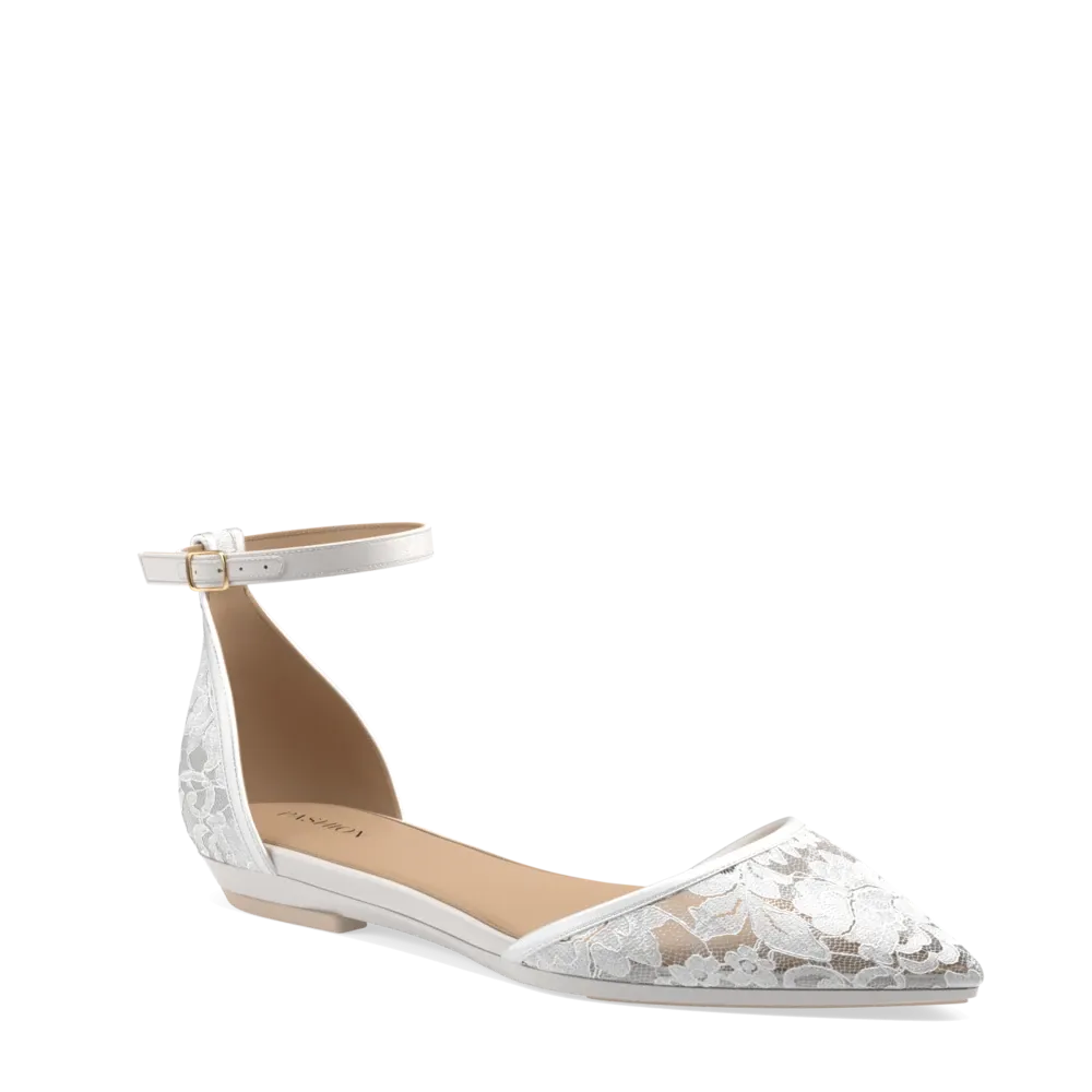 The D'Orsay - White Satin Lace   Stiletto Heel Kit 4 White