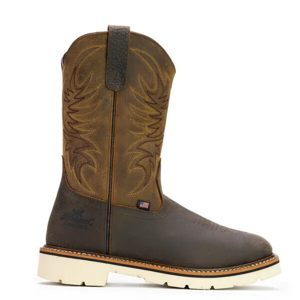 THOROGOOD CRAZY HORSE PEBBLE BROWN SQUARE TOE WORK BOOT