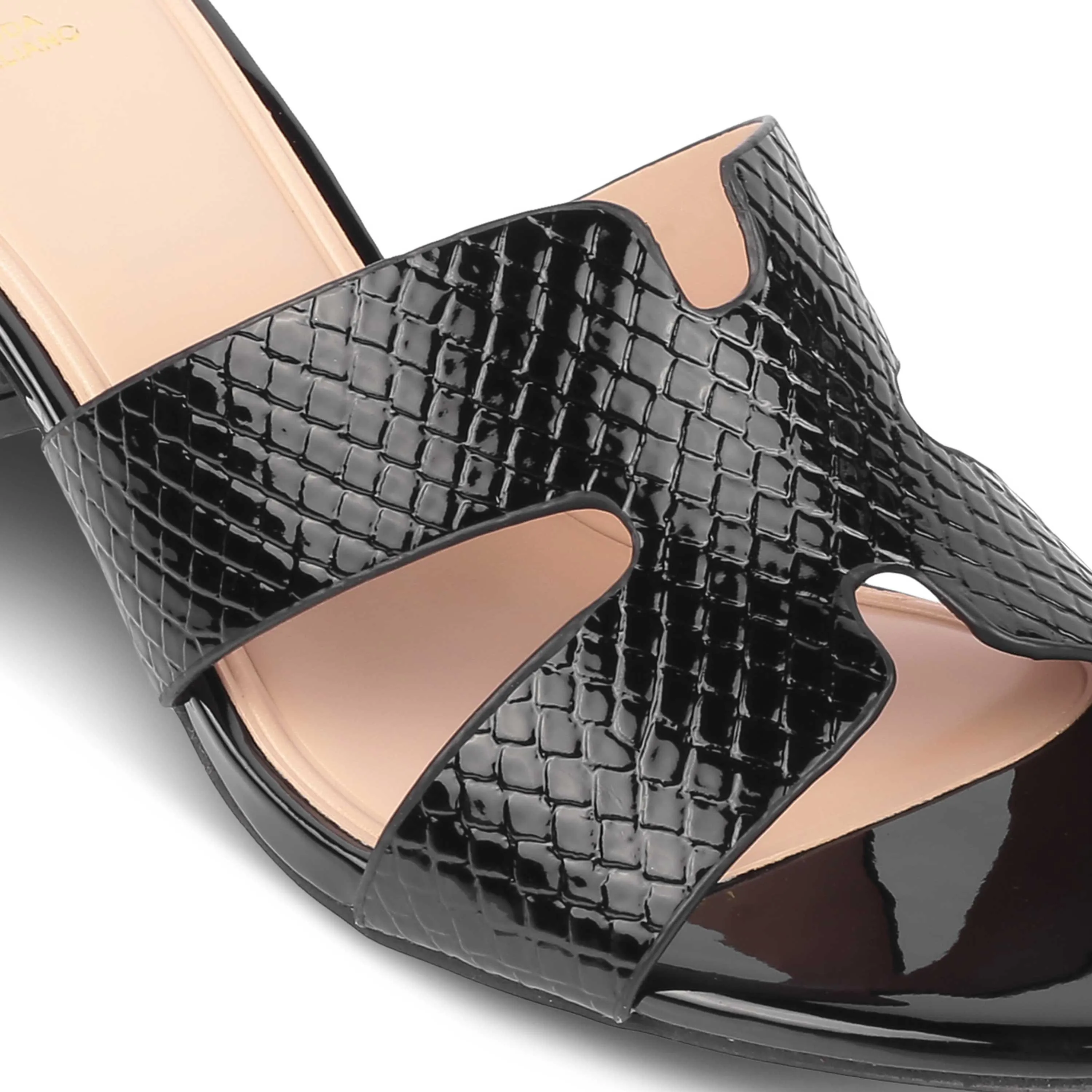 Tresmode Rovero Black Women's Dress Block Heel Sandals