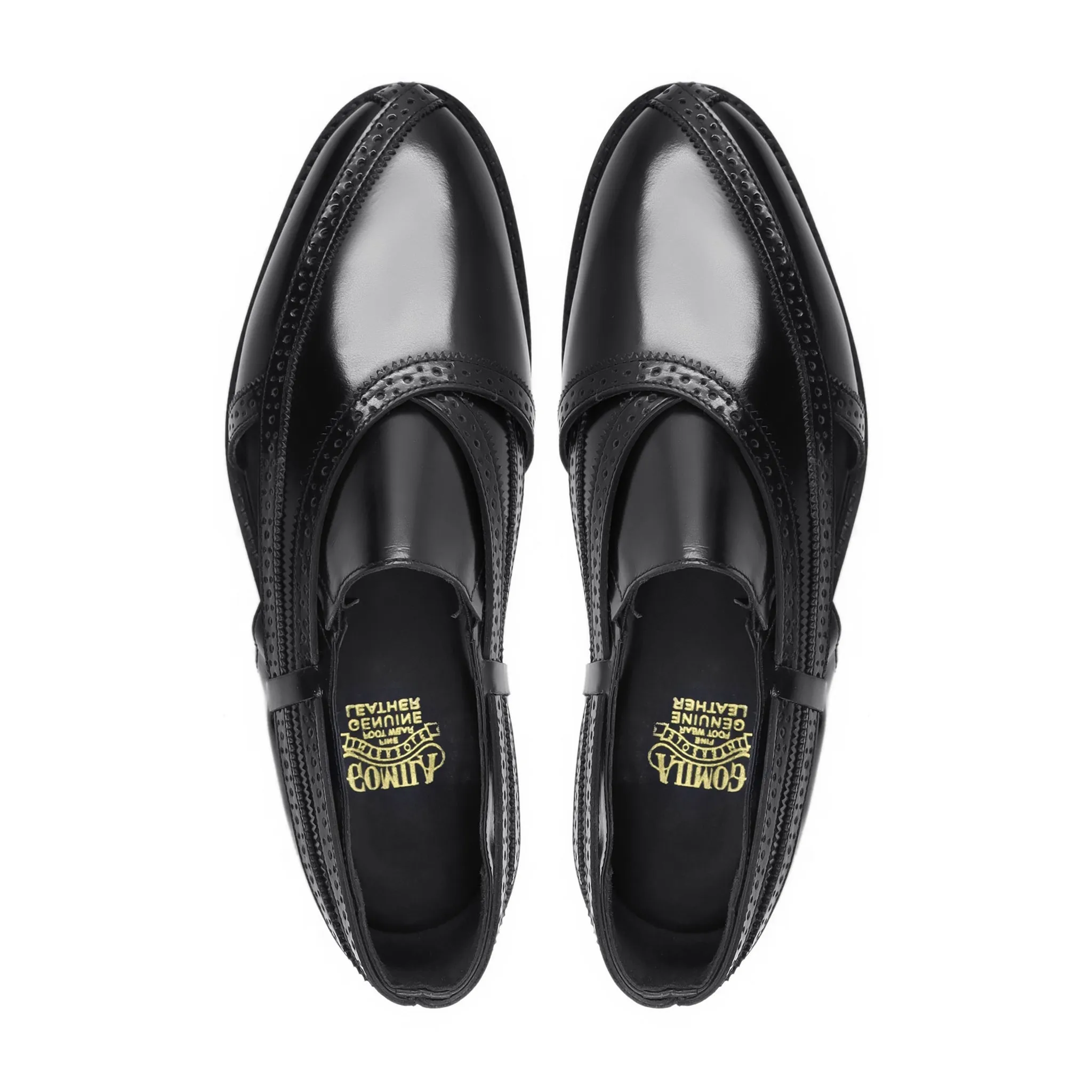 Watel - Men's Black Box Leather High Shine Sandal