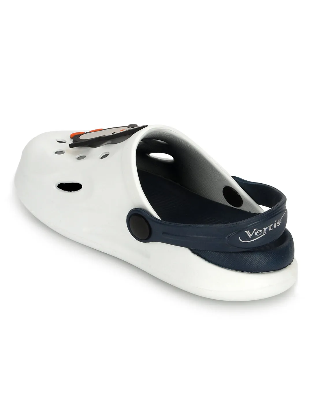 White Blue Stylish Slip-On Clogs For Kids-Unisex (TC-LCLOG2-WHTBLU)