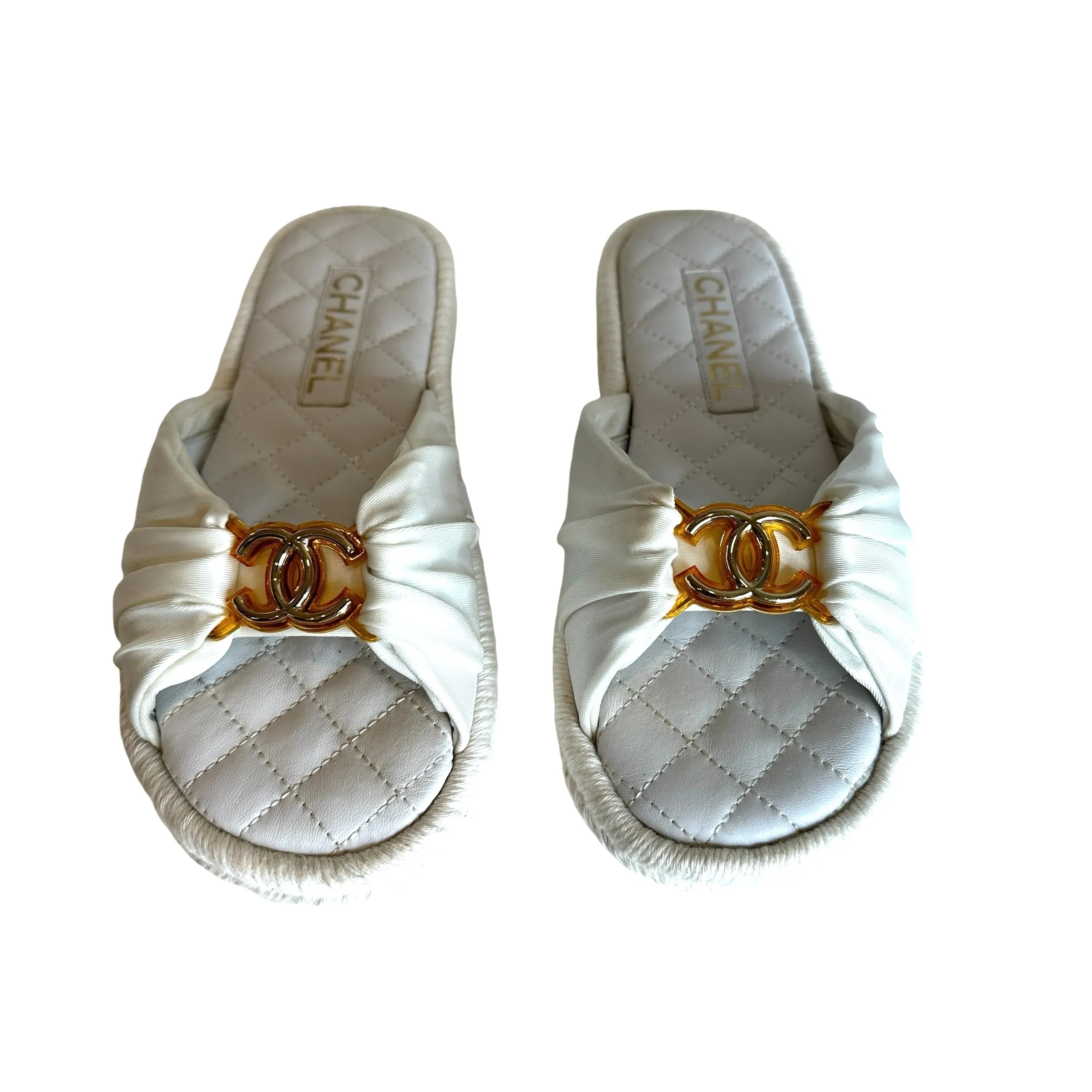 White Logo Sandals - 7