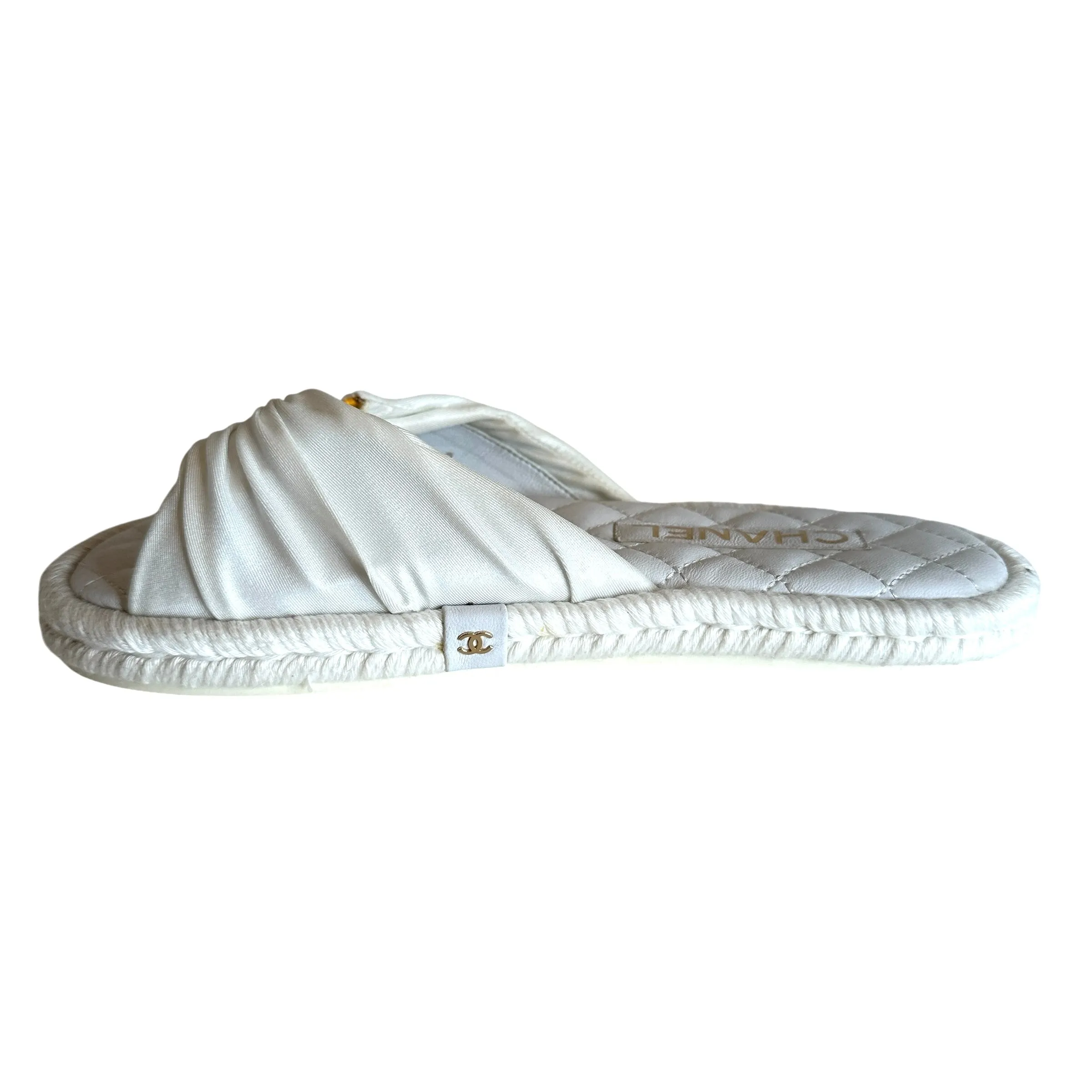White Logo Sandals - 7