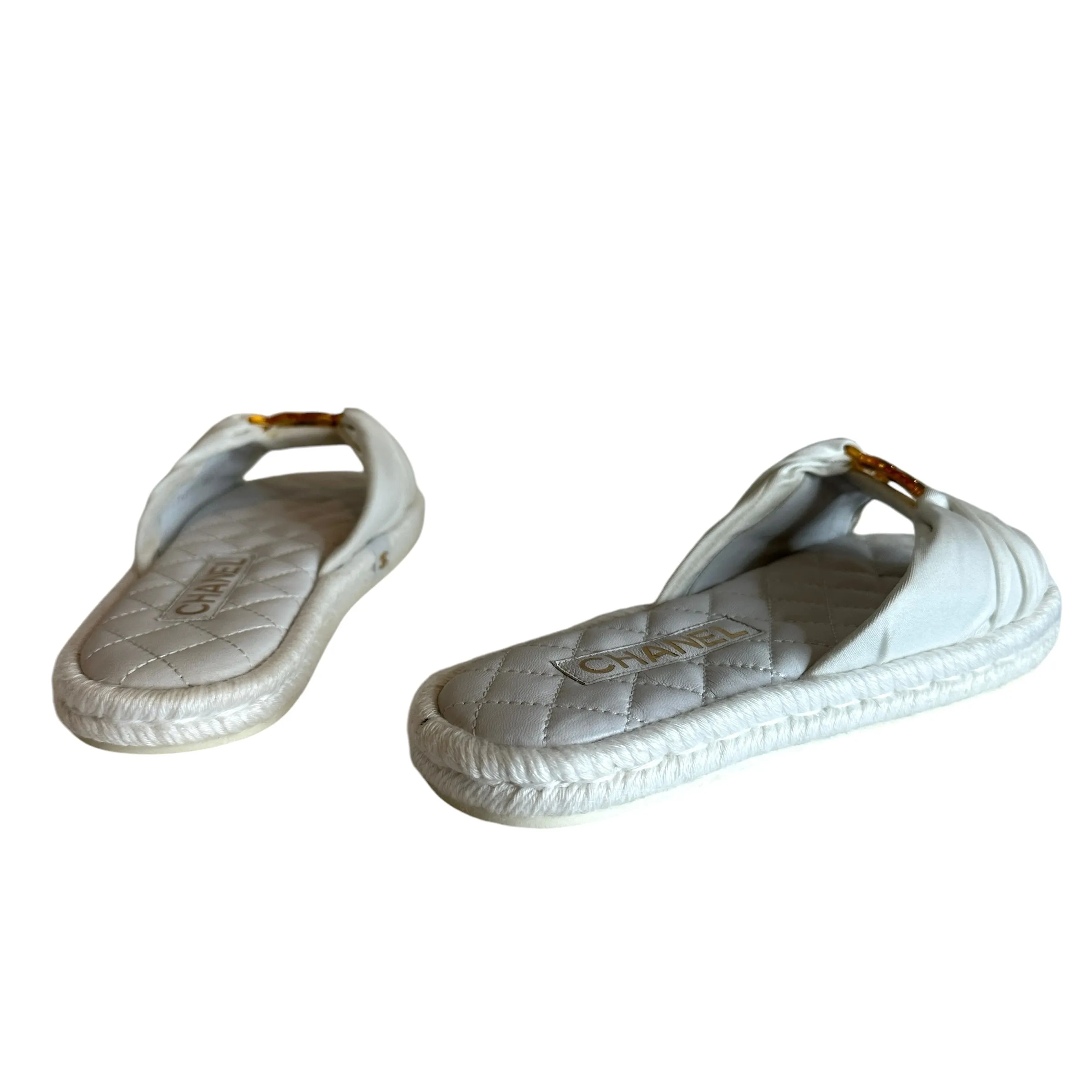 White Logo Sandals - 7