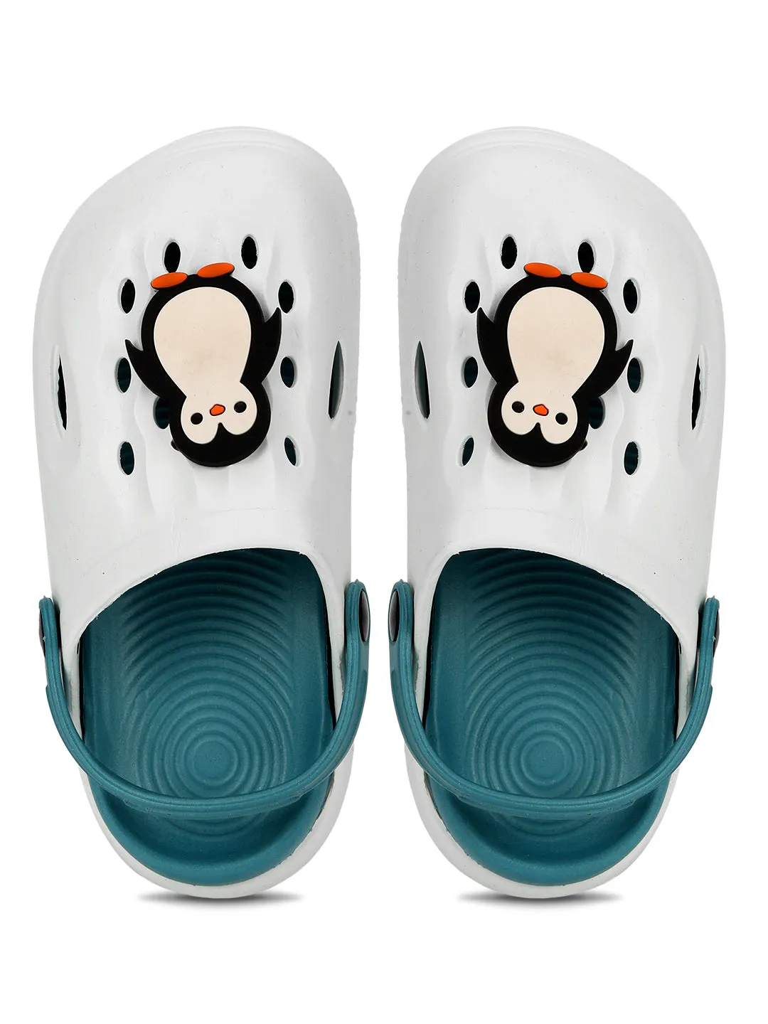 White Navy Stylish Slip-On Clogs For Kids-Unisex (TC-LCLOG2-WHTNVY)