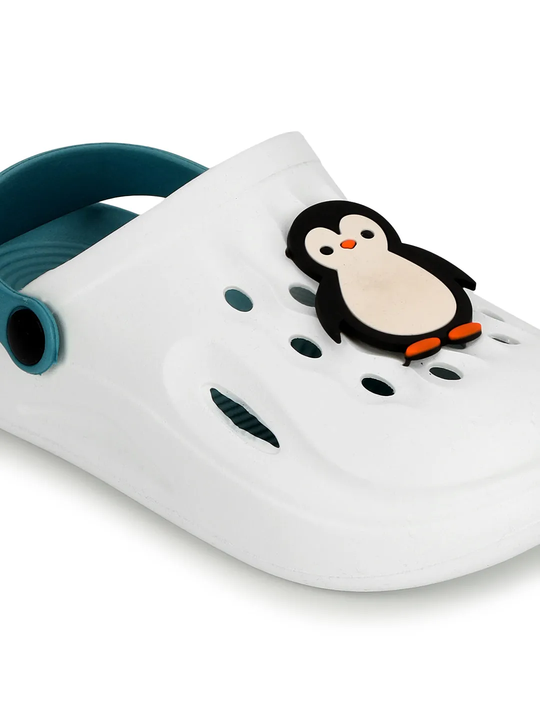 White Navy Stylish Slip-On Clogs For Kids-Unisex (TC-LCLOG2-WHTNVY)