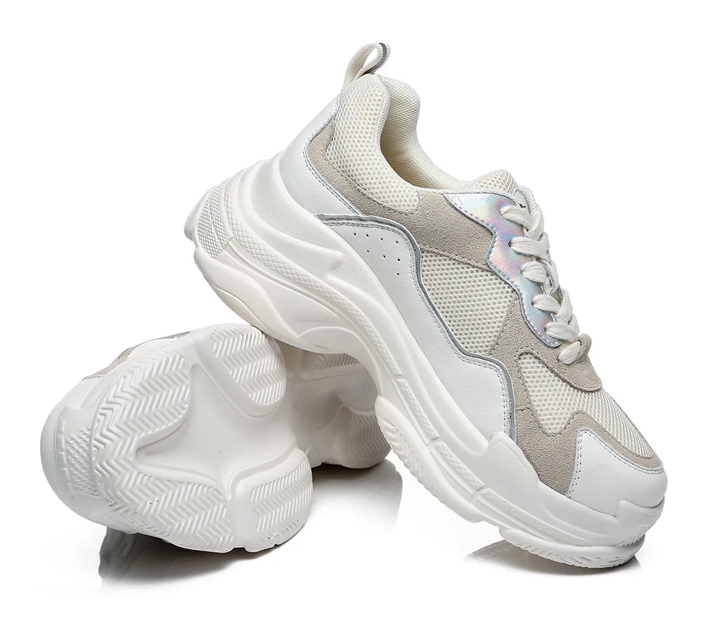 Women Chunky Sneakers Suede Upper Nonslip Sole Casual Shoes Como