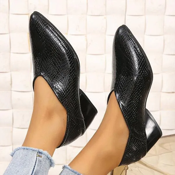 Women's Fashionable Pointed Toe Shallow Thick Heels Pumps 18034951S