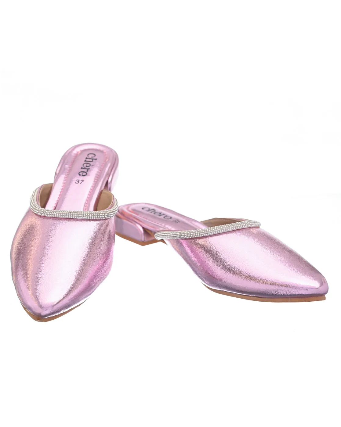 Women's Pink Barbiecore Diamond Mules