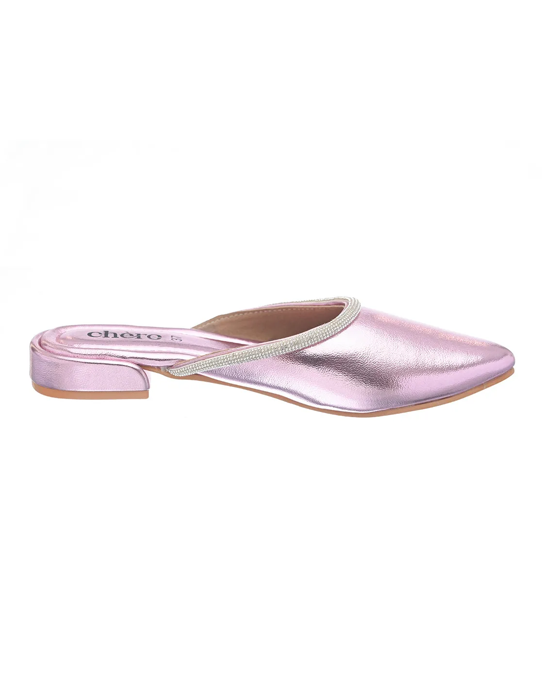 Women's Pink Barbiecore Diamond Mules