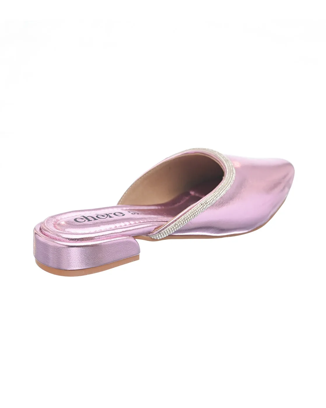 Women's Pink Barbiecore Diamond Mules