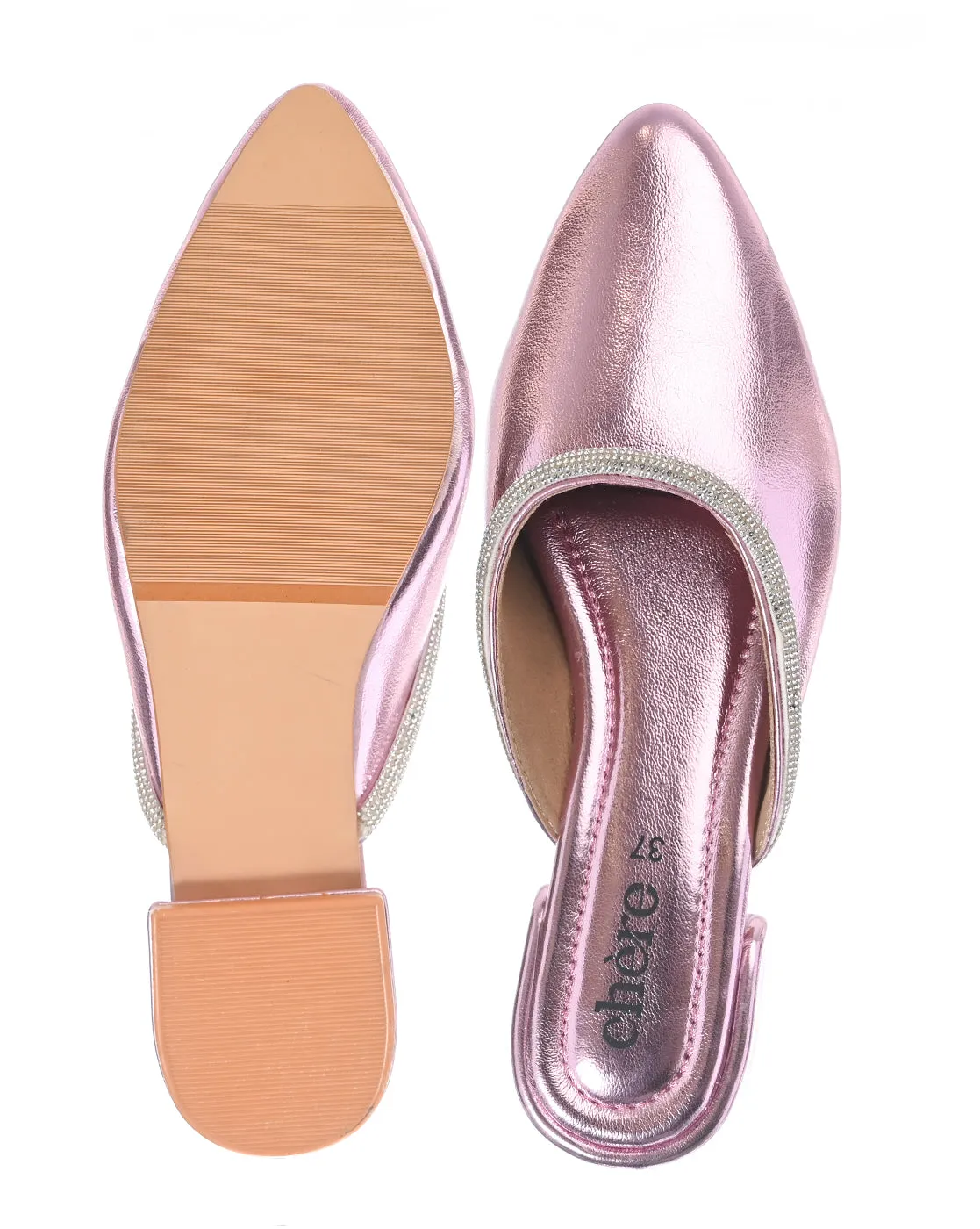Women's Pink Barbiecore Diamond Mules