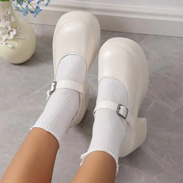 Women's Waterproof Platform Chunky Heel High Heels 07970945C